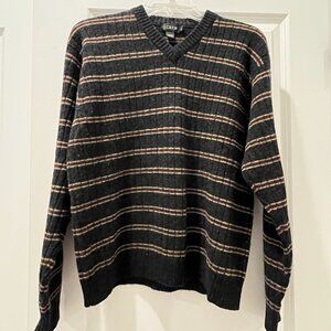 J. Crew Men's 100% Lambs Wool Vintage Multicolored Striped Sweater Size Large